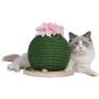 metropet Cat Tree with Scratching Post, Durable Sisal Rope Cactus Cat Scratcher with Pink Decorative Flowers for Small Medium Large Adult Cats Kittens Green