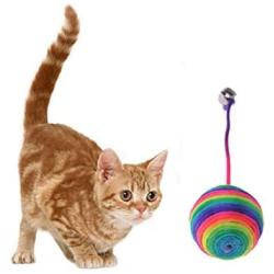 HOT Sale! Naughty Pet Dog Cat Kitten Teaser Playing Play Chew Rattling Scratch Catch Toys Rope Weave Ball