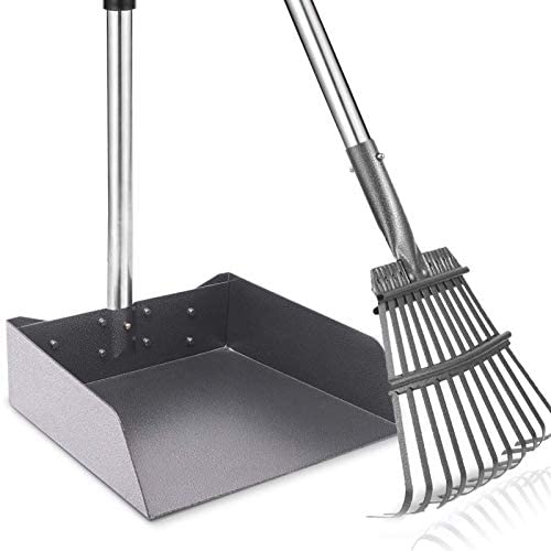 Snagle Paw Pooper Scooper for Large Dogs,38.2 Inches Pet Pooper Tray and Rake with Adjustable Long Handle Metal for Pet Waste Removal