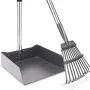 Snagle Paw Pooper Scooper for Large Dogs,38.2 Inches Pet Pooper Tray and Rake with Adjustable Long Handle Metal for Pet Waste Removal