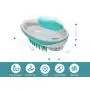 SyoLin 2 in 1 Pet Brush Bath Massage Brush,Shampoo Dispenser for Pet Grooming,Deshedding Soft Silicone Bristles Perfect for Washing,Massaging Hair,Remove Loose Fur (white)