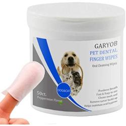 GARYOB Pet Dental Fingers Wipes, 50 Wipes & Pet Dental Fingers Wipes 50 Wipes