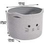 Geyecete cat Toy Box Storage Cotton Rope Pet Toy Storage Basket for cat Toys Perfect Bin for Cat Toys and Accessories