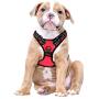 MyDog No Pull Dog Vest Harness with 4 Snap Buckles [No Need to Go Over Dog’s Head] Reflective Easy Control Handle and 2 Front & Back Metal Leash Rings Dog Harness for Outdoor Dogs