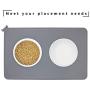 Ptlom Pet Placemat for Dog and Cat, Mat for Prevent Food and Water Overflow, Suitable for Small, Medium and Large Pet, Silicone