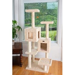 Armarkat A6702 Pet Cat Tree with Two Houses, 67'', Beige