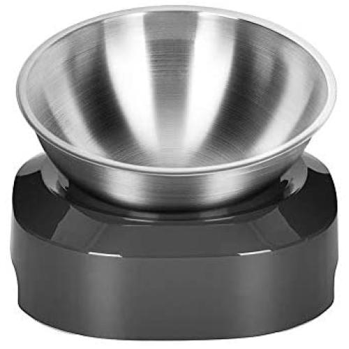 JiangYan-US Cat Bowls Elevated 15° Tilted Cat Food Water Bowls, Stainless Steel Raised Cat Bowls Pet Feeding Bowl Stress-Free Suit for Cat Dog
