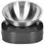 JiangYan-US Cat Bowls Elevated 15° Tilted Cat Food Water Bowls, Stainless Steel Raised Cat Bowls Pet Feeding Bowl Stress-Free Suit for Cat Dog