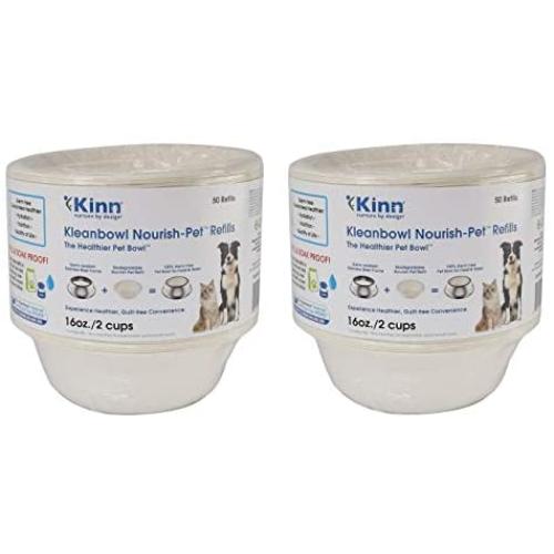 Kinn Kleanbowl 100 Count Nourish-Pet Refills, 16 Ounces, Food and Water Bowls for Dogs and Cats