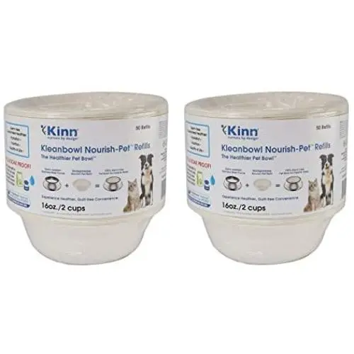 Kinn Kleanbowl 100 Count Nourish-Pet Refills, 16 Ounces, Food and Water Bowls for Dogs and Cats Kinn Kleanbowl 100 Count Nourish-Pet Refills, 16 Ounces, Food and Water Bowls for Dogs and Cats