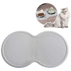 Upgrade Cat Food Mat, Cat Mat for 2 Bowls, Grade Silicone Dog Food Mat Dog Mat for Dog Bowl Cat Mat for 2 Bowls Cat Feeding Mat Dog Mat for Dog Bowl Non Slip Pet Food Mat