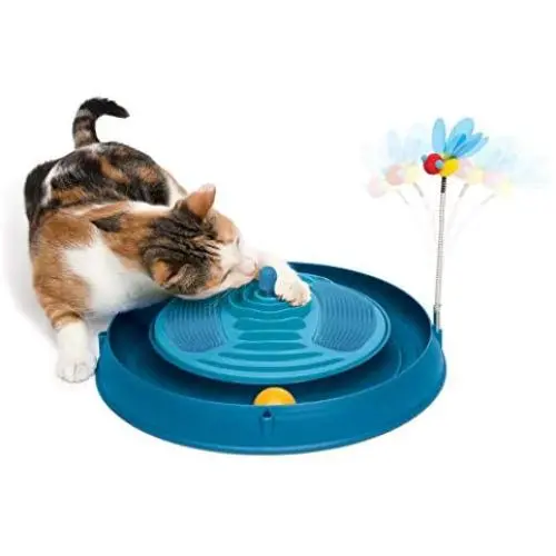 Catit Play Circuit Ball Cat Toy with Scratch Pad, Catnip Toy, Blue, 43001 Catit Play Circuit Ball Cat Toy with Scratch Pad, Catnip Toy, Blue, 43001