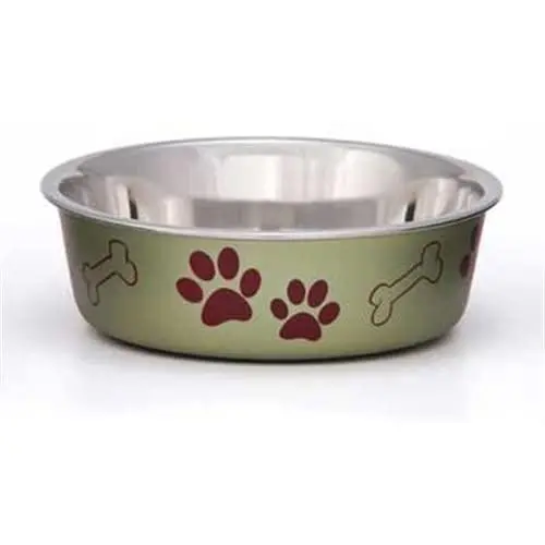 Loving Pets Metallic Bella Bowl, Small, Artichoke Loving Pets Metallic Bella Bowl, Small, Artichoke