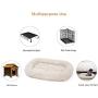 Neekor Plush Bolster Pet Bed, Crate Mat, Deep Sleeping Luxury Shag Fuax Fur Rectangle Sofa Cuddler for Dog and Cat