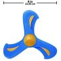 Nerf Dog Tri-Flyer Dog Toy, Frisbee, Lightweight, Durable and Water Resistant, Great for Beach and Pool, 9 inches, for Medium/Large Breeds, Single Unit, Blue and Orange