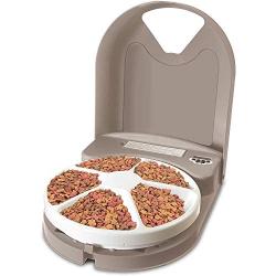 PetSafe 5 Meal Automatic Pet Feeder, Dog and Cat Dry Food Dispenser, with Digital Clock and Portion Control, 1 Cup Compartment Portions, 5 Cups Total Capacity