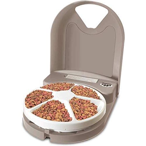 PetSafe 5 Meal Automatic Pet Feeder, Dog and Cat Dry Food Dispenser, with Digital Clock and Portion Control, 1 Cup Compartment Portions, 5 Cups Total Capacity