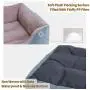 Orthopedic Pink Pet Beds for Small and Medium Dogs Calming Bed 25’’x21’’ Bolster Anxiety Dog Beds Padded Rim Bolster Pet Sleeping Sofa Bed with Warmer for Dogs and Cats