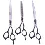 ShearsDirect 40 3 Tooth Blender Shear Set, Includes 8.0-Inch Straight, 8.0-Inch Curved and 7.0-Inch