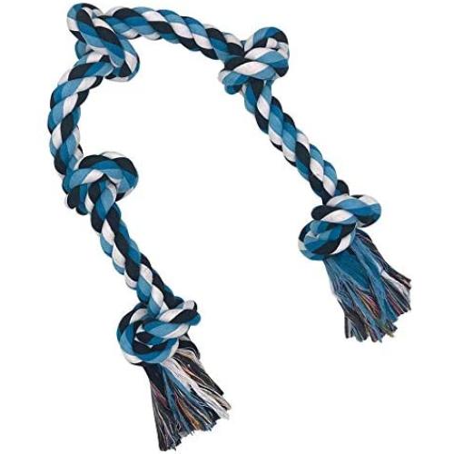 SUGN 5 Cotton Knots Medium Large Dog Twisted Rope Bite for Aggressive Chewers Chew Toy Pet Supplies Dog Rope Toys Teeth Cleaning Toy