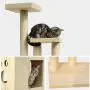 SAsagi Solid Wood Pine Cat Tree,Scratching Board Cat Furniture Tower House Cat Nest Toy Can Multi-Places for Play Sleep Grinding Claws