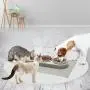 YEACHA Raised Cat Bowls, Tilt Cat Dog Food Water Elevated Bowls Set with Automatic Water Bottle, with Silicon Waterproof Mat, for Cats Small Dogs YEACHA Raised Cat Bowls, Tilt Cat Dog Food Water Elevated Bowls Set with Automatic Water Bottle, with Silicon Waterproof Mat, for Cats Small Dogs