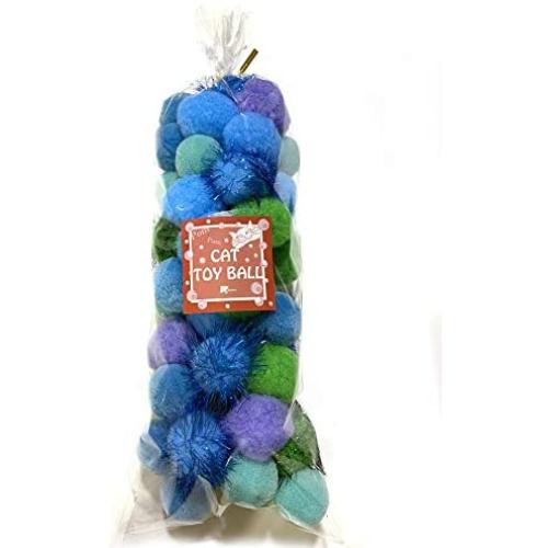 BALLMIE Cat Toys Ball Soft Crinkle Sparkle Balls Pom Pom Cat Balls Cat Ball