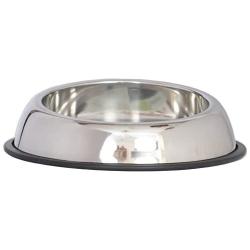 Iconic Pet 96 oz/ 12 Cup Heavy Weight Stainless Steel Elevated High Back Pet Food/Water Bowl with Removable Anti Skid Rubber Ring - Dog/Cat Feeding Bowl in Unique Design is Dishwasher Safe (92190)