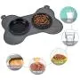 Dog Bowls Slow Feeder Silicone 3 in 1 Small Dog Food Eating Bowl and Water Bowl with Non-Toxic No Choking Healthy Design Bowl Non Skid Spill Proof for Feeding Small Dogs Puppies Cats Pets