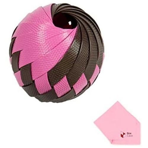 BORNIER Cat Toys Pet Toys | Strap Ball with Jingle Bells Chase Toy for Pets Kittens (Comes W/BoxCave Microfiber Cleaning Cloth)
