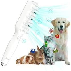 Dog and Cat Brush Pet Deodorization Grooming Comb, Professional Rabbit Dogs Cats Puppy Pets Hair Grooming Kit, Odor Eliminator Ozone Sterilization Tool for Long and Short Fur - Remove Pet Smells