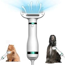 Pettool Pet Hair Dryer with Slicker Brush, Portable and Quiet 2 in 1 Pet Grooming Hair Dryer Blower with Removeable Slicker Brush, Adjustable 3 Temperatures Settings, for Large Dog, Daring Pet