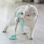 ocijf179 Cat Spring Ball Toy Tumbler Swinging Spring Ball Flash Teasing Toy with Bell Feather Cat Pet Toy - Green