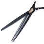 7/9 inch Professional Japanese 440C Dog Chunker Shears Pet Grooming Thinning Scissors with Adjustment Screw (B-9 inch-Black Chunker)