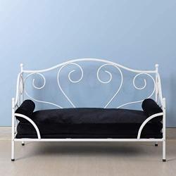 Yoonnie room Pet Bed, Dog Bed with White Metal Frame and Detached Thick Cushion for Small Dog Summer Using