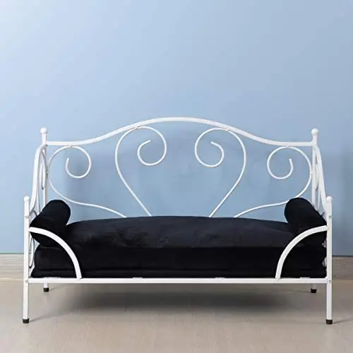 Yoonnie room Pet Bed, Dog Bed with White Metal Frame and Detached Thick Cushion for Small Dog Summer Using Yoonnie room Pet Bed, Dog Bed with White Metal Frame and Detached Thick Cushion for Small Dog Summer Using