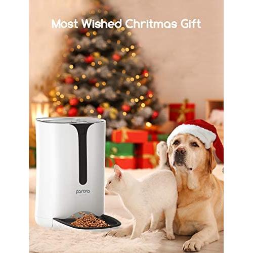 Faroro 7L Automatic Cat Feeder Dog and Cat Food Dispenser with Programmable Timer, Portion Control and Distribution Alarms for 4 Meals Per Day