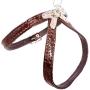 Luxury Brown Real Leather Dog Harness for Toy Breeds with Stud X-Small. Fits for 10''-14'' Chest.