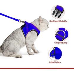 SENYE PET Cat Harness Escape Proof Small Cat and Dog Soft Mesh Vest Harnesses Adjustable Pet Harness with Leash Clip & Reflective Strap Cat Walking Jacket Comfort Fit for Kitten Puppy