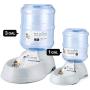 Flexzion Gravity Pet Water Dispenser Drinking Station for Dogs Cats (1 Gallon) Automatic Replenish Waterer for Small Medium Breed Dog Cat Animal, Feeding Watering Fountain Supplies Bottle Dish Bowl