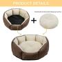 CHEWIE Pet Beds for Cats and Small Dogs, Round Pet Beds for Indoor Cats Or Small Dogs, Non-Slip,Bite Resistanc, Durable, Comfortable and Washable