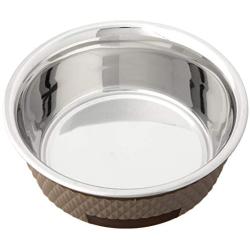 PetRageous 16016 Kona Stainless-Steel Non-Slip Dishwasher Safe Dog Bowl 3.75-Cup 6.75-Inch Diameter 2.5-Inch Tall for Medium and Large Dogs and Cats 30-Ounce, Taupe