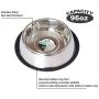Iconic Pet 12 Cup Stainless Steel Non-Skid Pet Bowl for Dog Or Cat, 96 oz