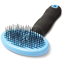 Premium Soft Self Cleaning Slicker Brush for Dogs & Cats. Dematting Brush Effectively and Effortlessly Shedding Mats, Removes Tangles, Dander, Dirt, Loose Fur by Up to 95% for Short or Long Hair.