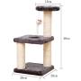 SAsagi 3 Level Wooden Cat Tree,Scratching Board Cat Furniture Tower House Cat Nest Toy Can Multi-Places for Play Sleep Grinding Claws