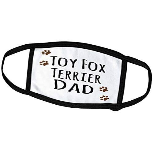 3dRose InspirationzStore Pet Designs - Toy Fox Terrier Dog Dad - Doggie by Breed - Brown paw Prints - Doggy Lover - Proud pet Owner Love - Face Masks (fm_153998_3)