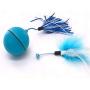 Smart Interactive Cat Toys - Automatic 360 Degree Self Rotating Ball USB Rechargeable Pet Toy with Detachable Feather, Build-in Spinning Led Light,