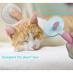 KIRTI Self Cleaning Slicker Brush for Dogs and Cats, Pet Grooming Hair Brush with Pin,Improve Blood Circulation and Massage