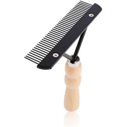 Ordermore Long Tooth Undercoat Dog Rake,Anti-Slip Wood Handle Grooming Rake,Steel Comb for Long Hair Pet