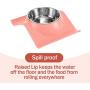 Dressyougo Tilted Slanted Feeder Single Dog Cat Bowl, Raised Lips No Spill Food and Water Feeder, Reduce Neck Stress, Dishwasher Safe